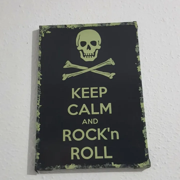Quadro Keep Calm and Rock'n Roll na recepção